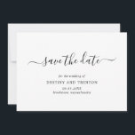 Reserve A Data Escrito Elegante Casamento Moderno Simples Não Fot<br><div class="desc">Simples não foto de casamento Salve o cartão de data com um design limpo e minimalista com um toque elegante com "salve a data" em roteiro com supressões. Um moderno preto e branco Salve a data sem fotos que se coordenam lindamente com qualquer estilo de casamento.</div>