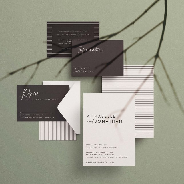 Reserve A Data Escrito preto moderno creme mínimo contemporâneo (Criador carregado)