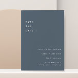 Reserve A Data Escritor de Letra Minimalista Font Wedding Dark Bl<br><div class="desc">Casamento com tipografia da máquina de escrever retrorreflectora minimalista Salva a data em azul escuro Dusty</div>