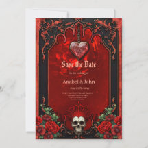 Escuridão real, coração gótico e crânio.