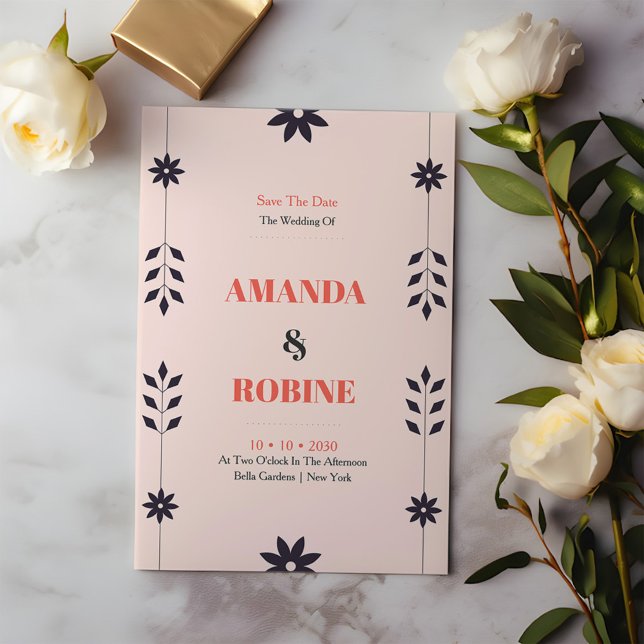 Reserve A Data Esética Chic Minimalista Elegante (Criador carregado)