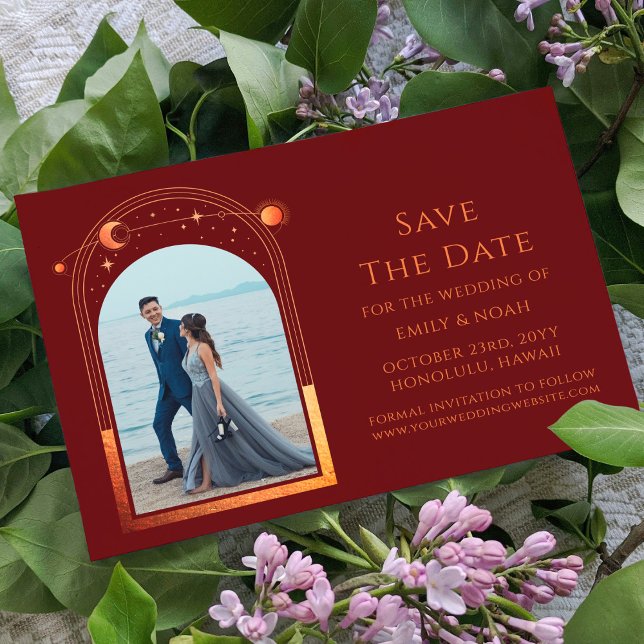 Reserve A Data Espaço de Fotografia da Lua Vermelha Laranja Verme (Criador carregado)