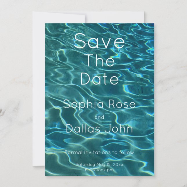 Reserve A Data Espetáculo de águas salgadas do oceano azul Elegan (Frente)