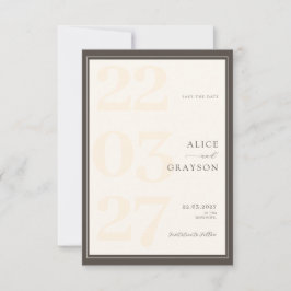 Reserve A Data Espresso Beige Classic Modern Minimalist Wedding