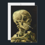 Reserve A Data Esqueleto de Fumagem de Van Gogh<br><div class="desc">Cartão com a pintura a óleo de Vincent van Gogh Crânio de um Esqueleto com Cigarro em Chamas (1885-86). Um presente excelente para fãs do Poste-impressionismo e da arte holandesa!</div>