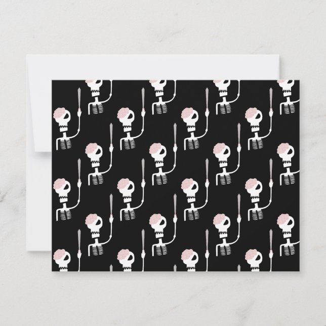 Reserve A Data esqueleto de Halloween com uma espada (Frente)