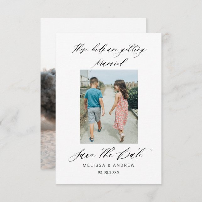 Reserve A Data Estas crianças vão casar-se, salvem a data (Frente/Verso)