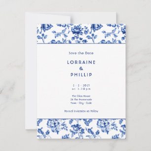 Reserve A Data Estilo de vintagem do software azul Floral