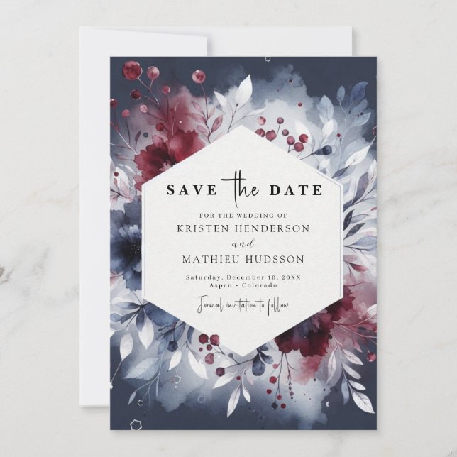 Reserve A Data Eterno Burgundy Wedding (Frente)