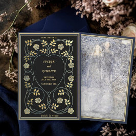 Reserve A Data Ethereal Navy & Gold Vintage Art Nouveau Wedding