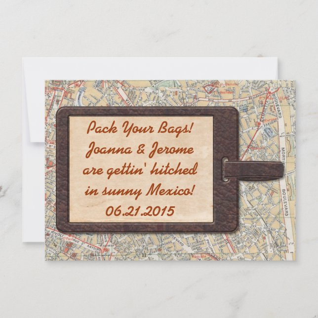 Reserve A Data Etiqueta de Bagagem Salve a Data (Frente)