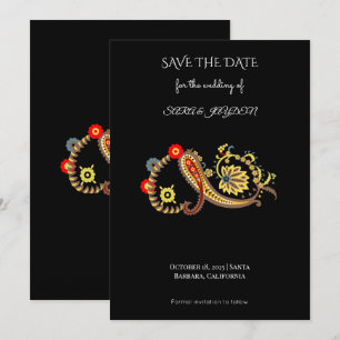 Reserve A Data Étnico Floral Retro – Arte de Poster de Mandala Pa