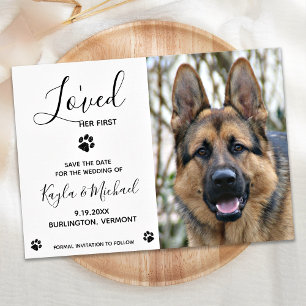 Reserve A Data Eu A Amo Primeiro - Moderno Casamento De Cachorro 