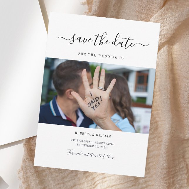 Reserve A Data Eu Disse Sim Foto De Noivado (I Said Yes Engagement Photo Save The Date)