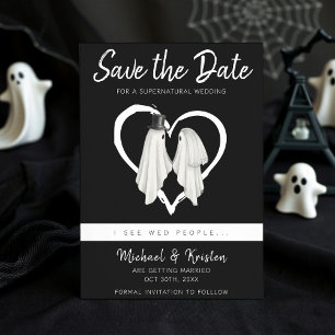 Reserve A Data Eu Vejo Casamento de Halloween De Fantasmas Da Pes