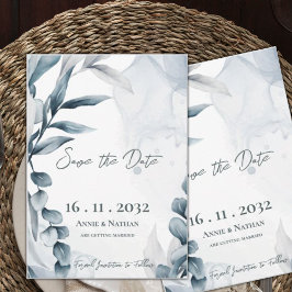 Reserve A Data Eucalipto Azul Empoeirado Casamento