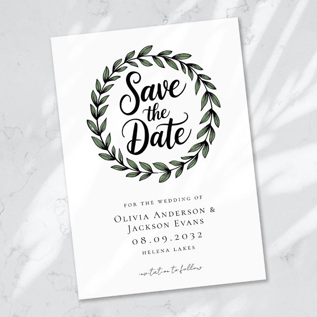 Reserve A Data Eucalyptus Botanical Wreath Wedding (Criador carregado)
