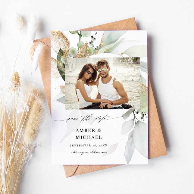 Reserve A Data Eucalyptus Glow Foto para salvar data 3 (Criador carregado)