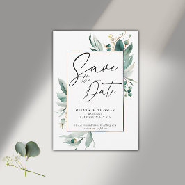 Reserve A Data Eucalyptus Greenery Frame Modern Romance Casamento