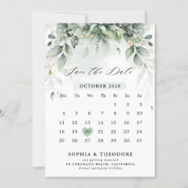 Reserve A Data Eucalyptus Greenery Goma Botânica Calendário