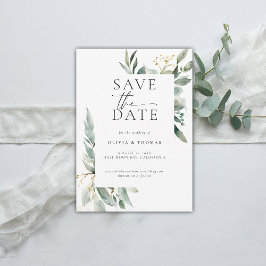 Reserve A Data Eucalyptus Greenery Moderno Casamento Chic Elegant