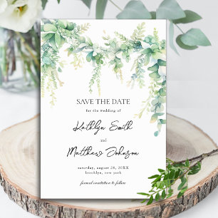 Reserve A Data Eucalyptus Greenery Script Modern Garden Casamento