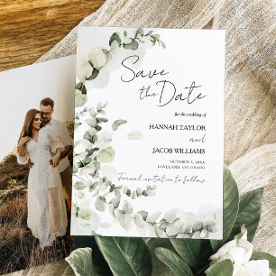 Reserve A Data Eucalyptus Wedding Sage Greenery Foto