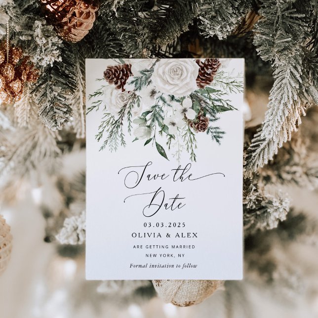 Reserve A Data Evergreen elegant Salve a data (Criador carregado)