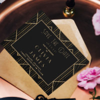 Excelente de Deco de Arte Preta e Dourada Gatsby C