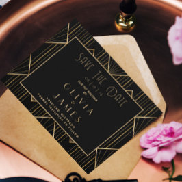 Reserve A Data Excelente de Deco de Arte Preta e Dourada Gatsby C