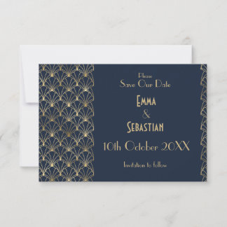 Reserve A Data Excelente elegante Gatsby Art Deco Salvar Datas