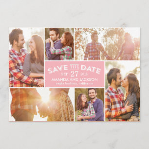 Reserve A Data Exibição de Fotografias Salvar a Data - Rosa