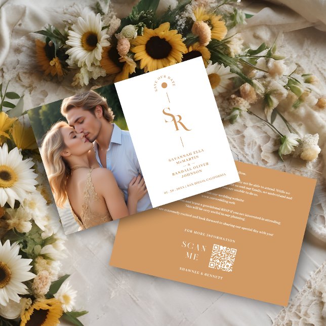 Reserve A Data Exquisite Chic Minimalist Golden Wedding Initials  (Exquisite Chic Minimalist Golden Effect Wedding Initials Save the Date Card. )