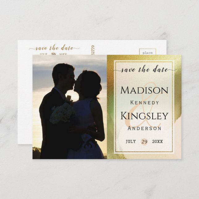 Reserve A Data Fab Chartreuse 🤵 Casamento Ousado & Elegante dent (Frente/Verso)