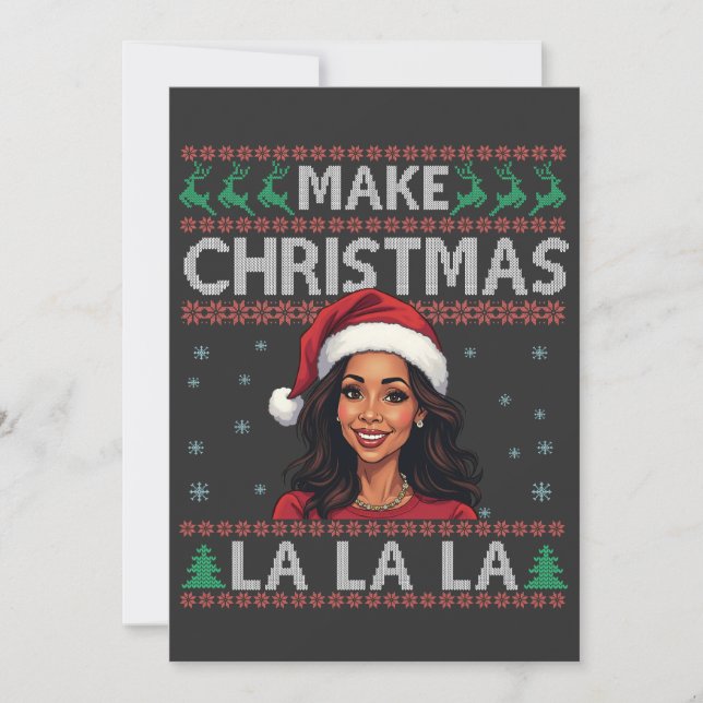 Reserve A Data Faça Natal La La La La Ugly Xmas Sweater Kamala (Frente)