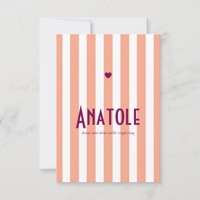 Reserve A Data Faire part de naissance Riviera Pêche et prune (Frente)