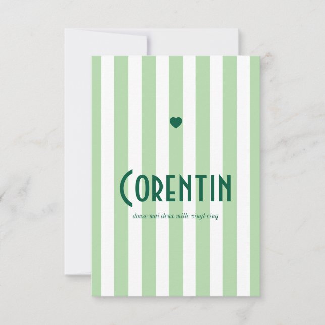 Reserve A Data Faire part de naissance Riviera Vert  (Frente)