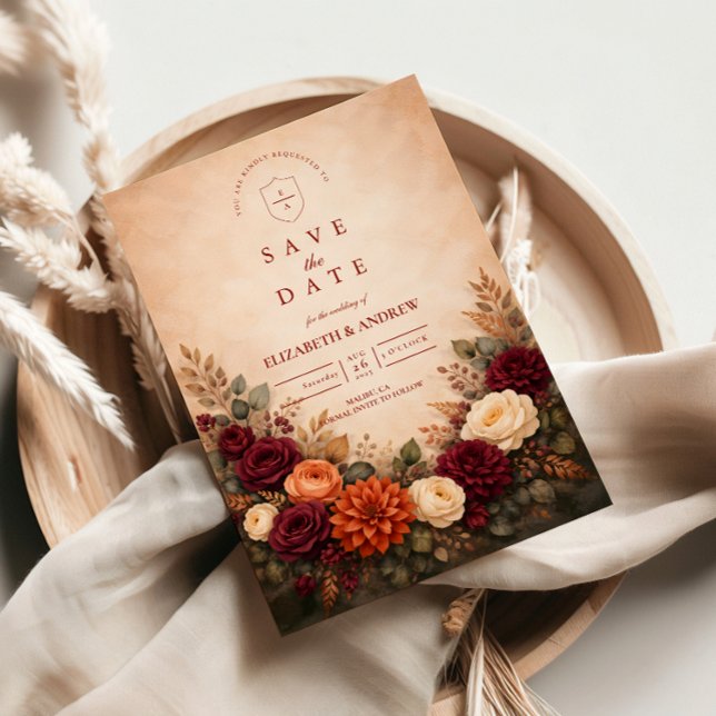 Reserve A Data Fall Floral Romance Wedding (Criador carregado)