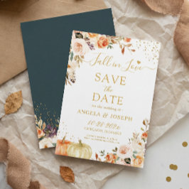 Reserve A Data Fall in Love Autumn Dourado Floral Pumpkins Casame