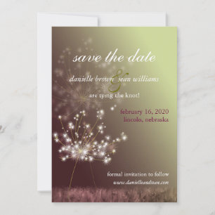 Reserve A Data Fall Meadow Dandelion Casamento Salve a Data