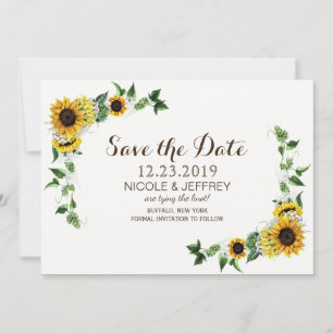 Reserve A Data Fall Sunflower Rustic Barn Weding Save the Date