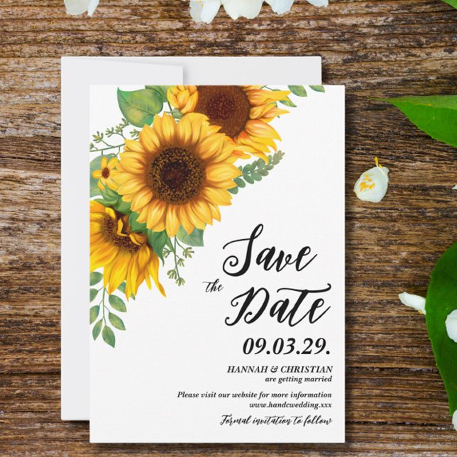 Reserve A Data Fall Sunflower Weding Save date (Criador carregado)