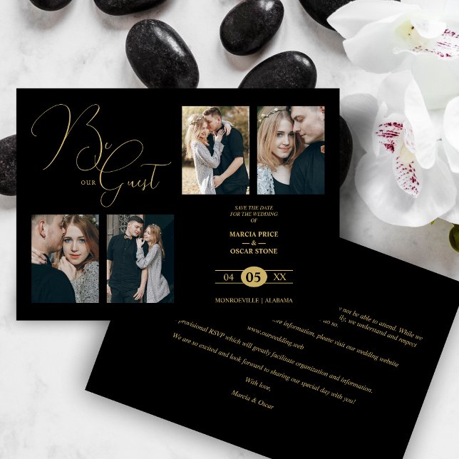 Reserve A Data Fancy 4 Multi Photos Be our Guest Black Wedding (Criador carregado)
