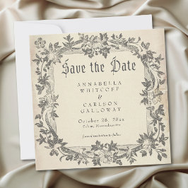 Reserve A Data Fantasia Medieval Vintage Casamento com Gravura Pr