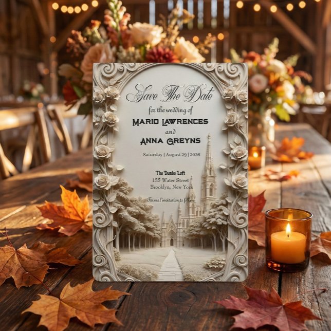 Reserve A Data Faux Bas-Relief Carved Floral Archway (Criador carregado)