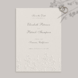 Reserve A Data Faux Embossed Wildflower Ecru Casamento Formal