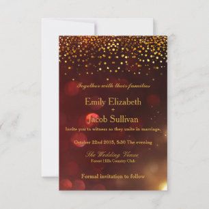 Reserve A Data Faux Gold Foil Confetti Casamento Elegante Salvar