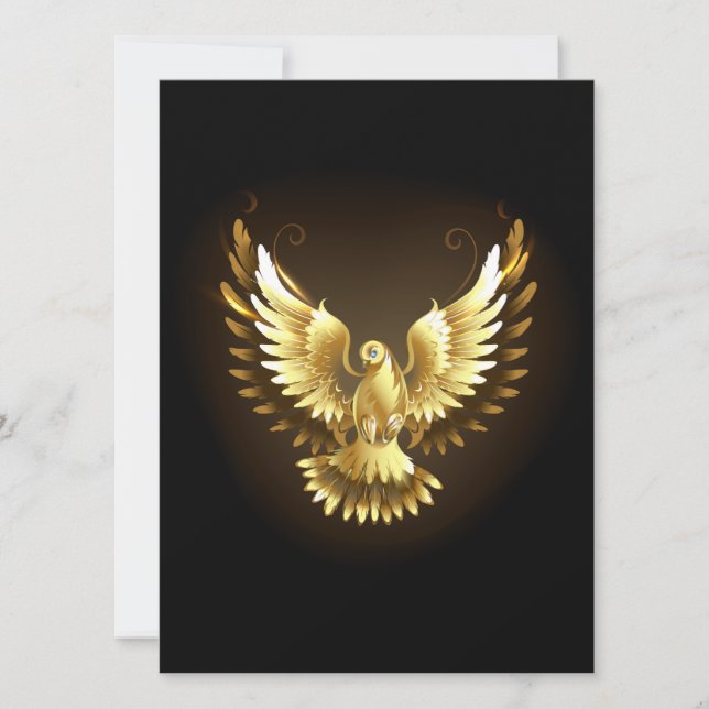 Reserve A Data Faux Gold Foil Peace Dove em Preto (Frente)