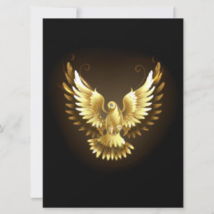 Reserve A Data Faux Gold Foil Peace Dove em Preto