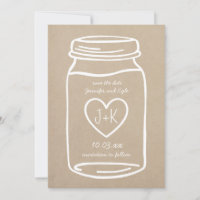 Faux Kraft Paper rustic mason jar salvar a data